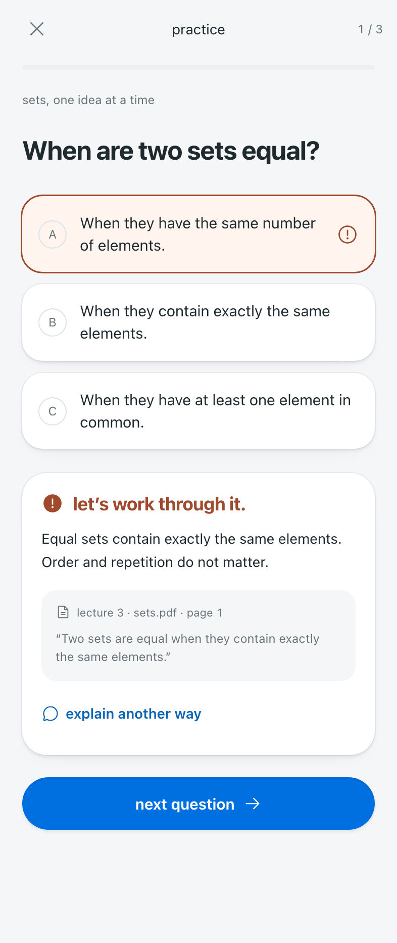 learn from every answer
